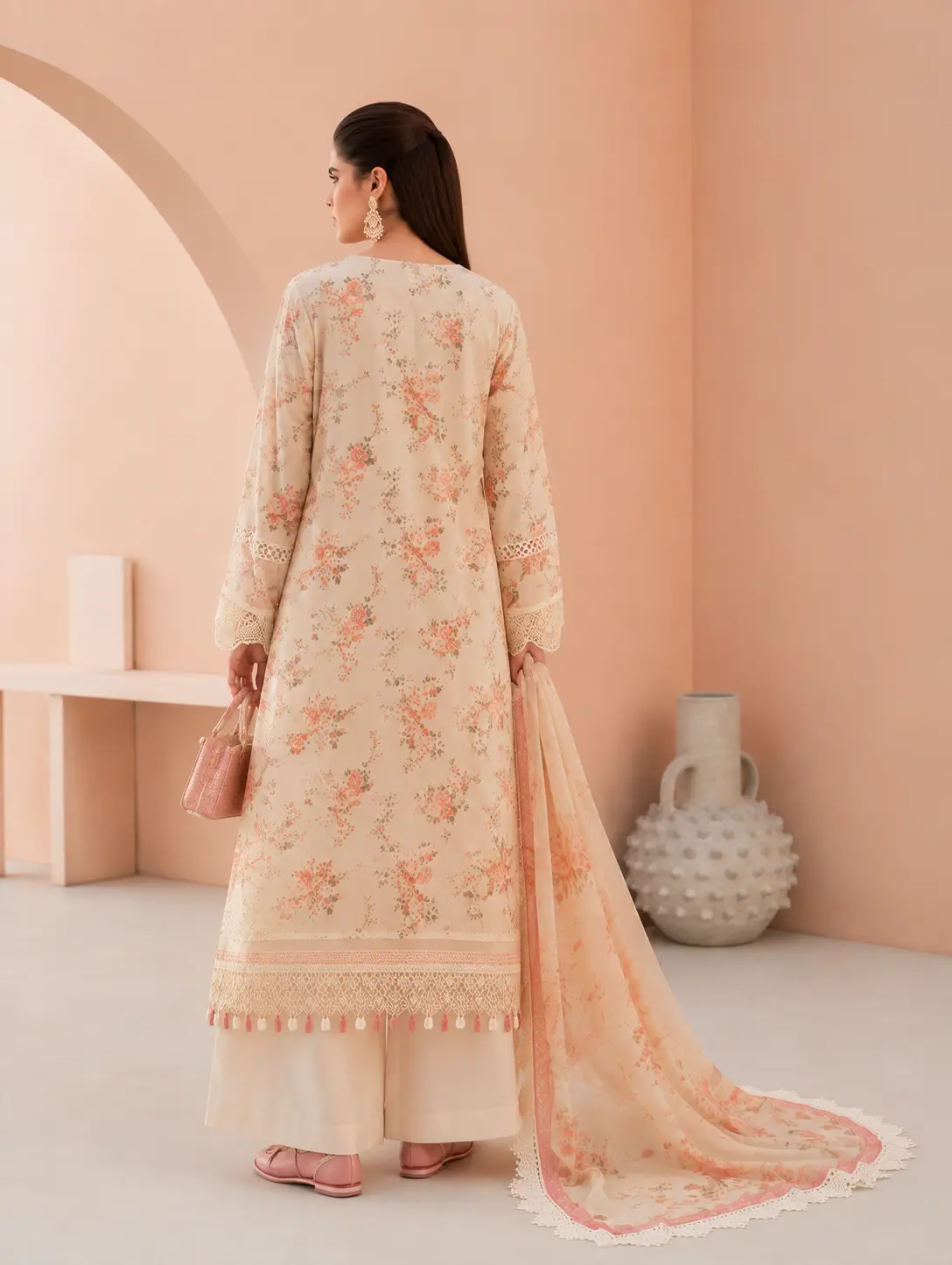 3-Piece Mausummery Embroidered Lawn Suit Daisy - Image 3