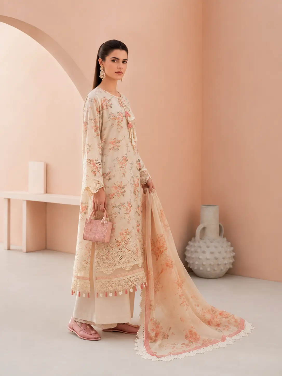 3-Piece Mausummery Embroidered Lawn Suit Daisy - Image 2