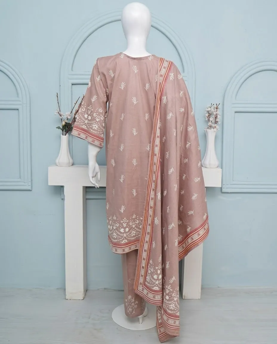 3-Piece Noore Azal Embroidered Cotton Suit Skin - Image 3